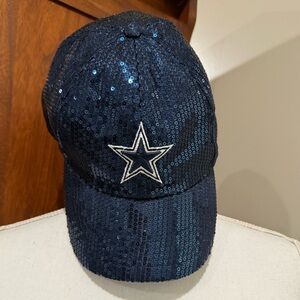 Dallas Cowboys Official Blue Sequin NFL Baseball Cap Hat Adjustable One Size